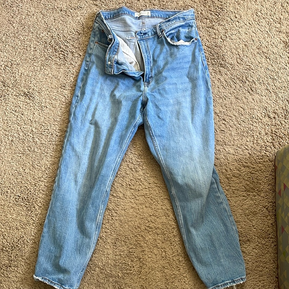 Abercrombie ankle straight high rise jeans